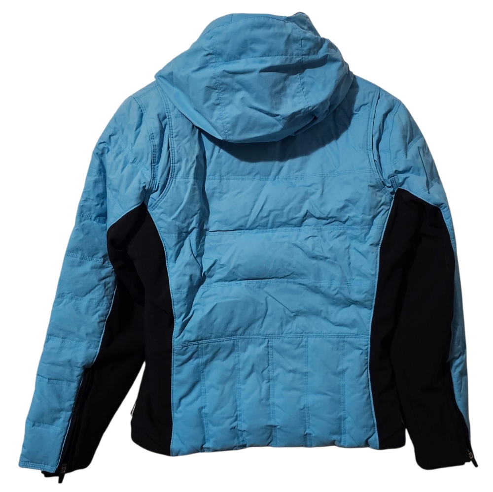 Obermeyer Ridge Line Down-Filled Ski Jacket Black/Sky Blue– Women’s Size 8 - Picture 2 of 13